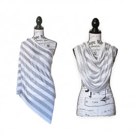 Nursing Scarf/ Cover grey/white - stripe