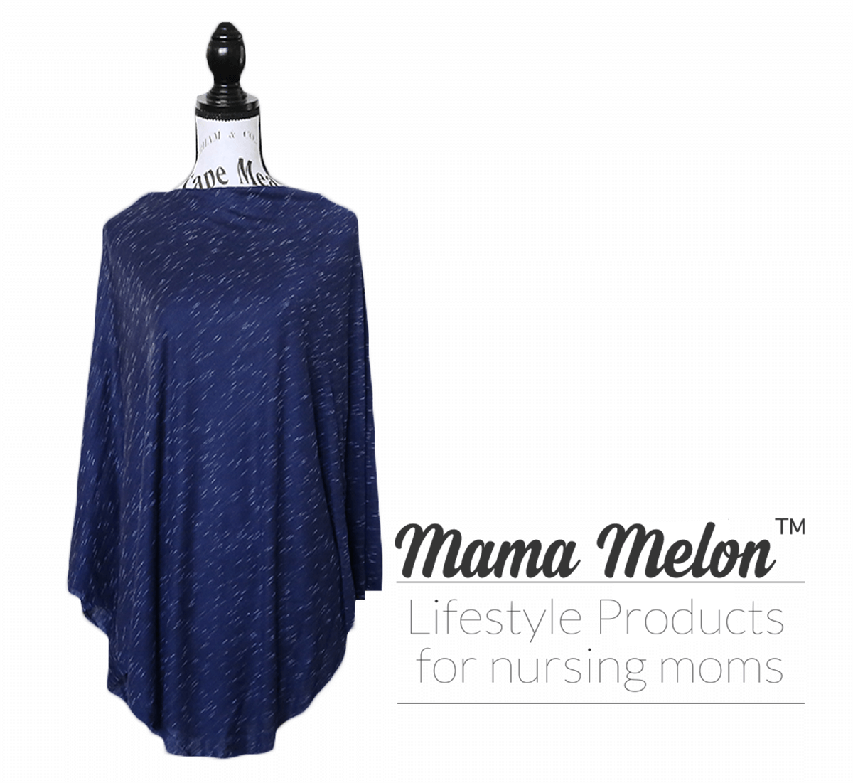 nursingponchomidnightbluewhite Mama Melon Nursing and Breastfeeding
