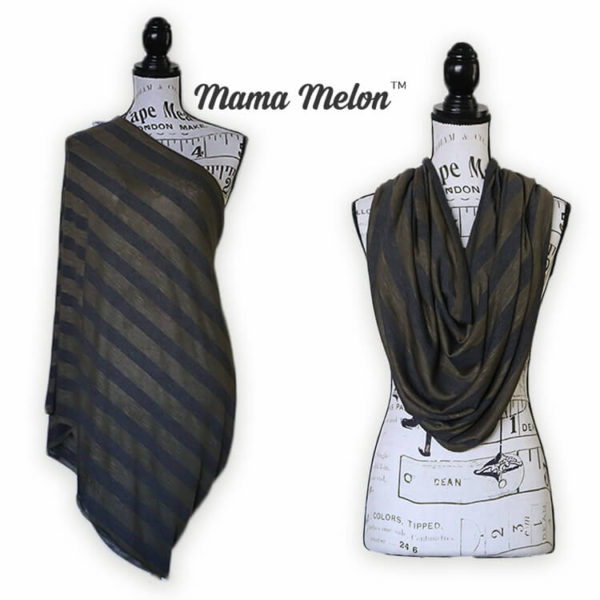 Mama Melon™ Breastfeeding Cover green grey stripe