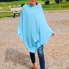 Bamboo Nursing Poncho - baby blue