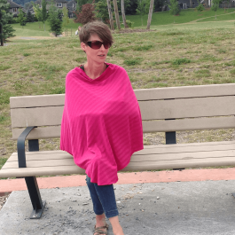 Nursing Poncho pink - stripe