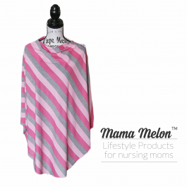 Nursing Poncho - pink stripe